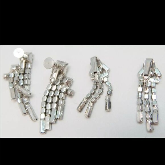 VNTG Weiss & Kramer Icy Rhinestone Necklaces Brooch Bracelet & Earrings 102.8g - Picture 8 of 11